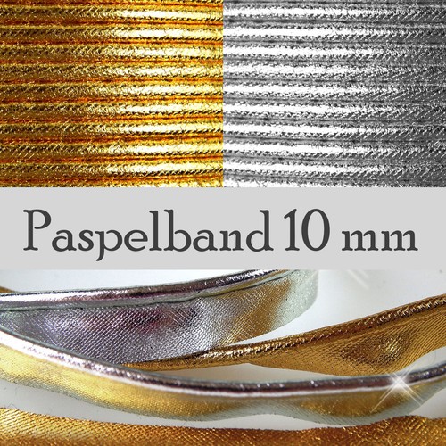 Satin paspelband gold - paspelband, gold/silber