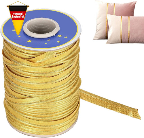 Satin paspelband gold - satin, x